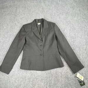 Vintage Y2K  Harvé Benard Wool Blazer Women 10 Gray Houndstooth Academia Classic
